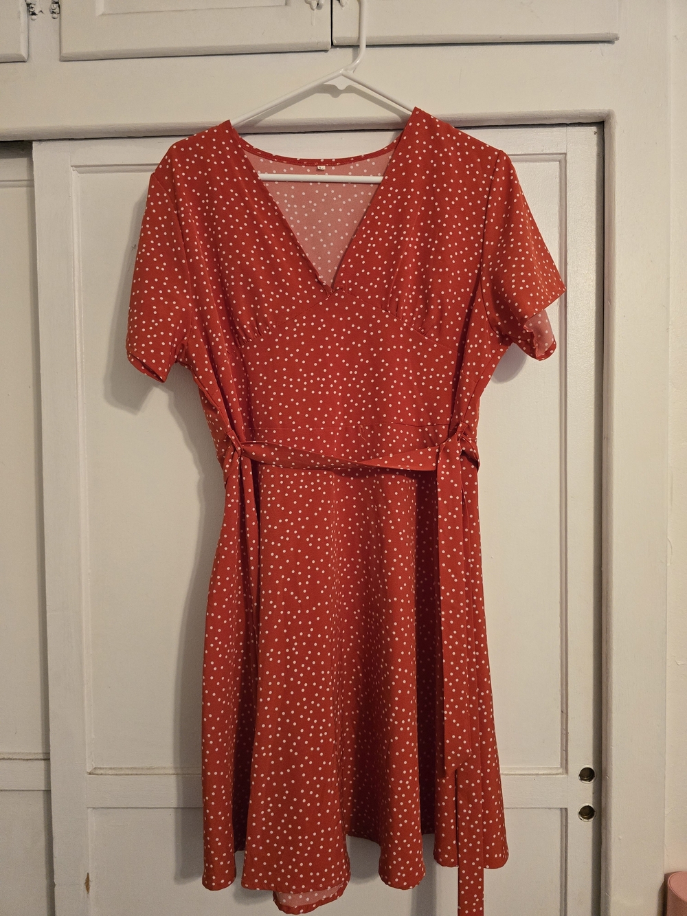 Red Polka Dot V-Neck Women’s Dress